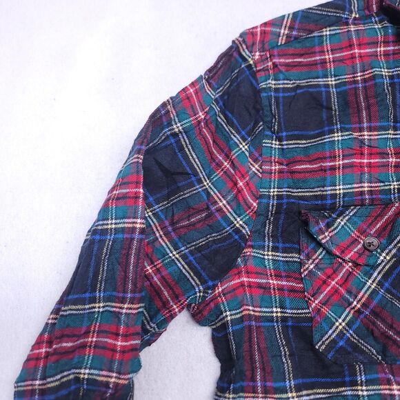 Montfort Tartan Flannel Casual Button Up Shirt Mens Size Medium M Black Red - Picture 4 of 10